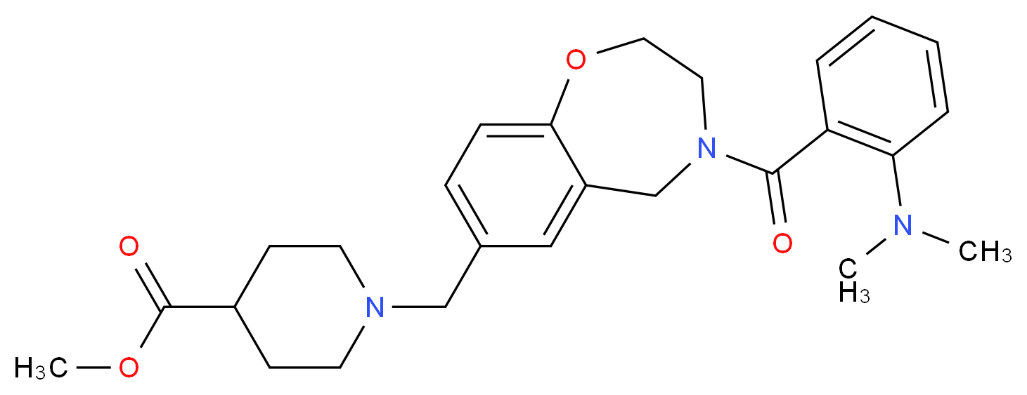 methyl 1-({4-[2-(dimethylamino)benzoyl]-2,3,4,5-tetrahydro-1,4-benzoxazepin-7-yl}methyl)-4-piperidinecarboxylate_Molecular_structure_CAS_)