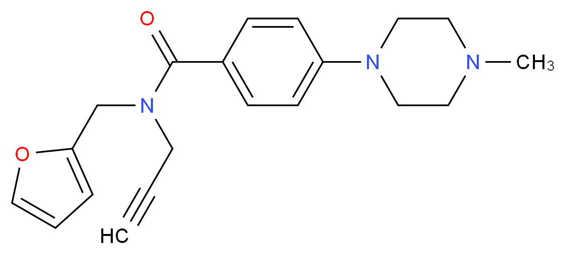 N-(2-furylmethyl)-4-(4-methylpiperazin-1-yl)-N-prop-2-yn-1-ylbenzamide_Molecular_structure_CAS_)