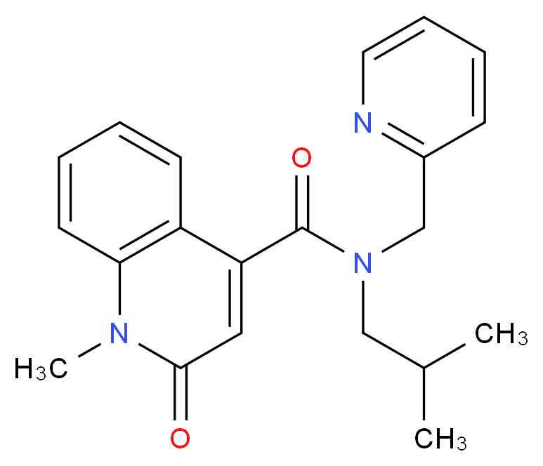 N-isobutyl-1-methyl-2-oxo-N-(pyridin-2-ylmethyl)-1,2-dihydroquinoline-4-carboxamide_Molecular_structure_CAS_)