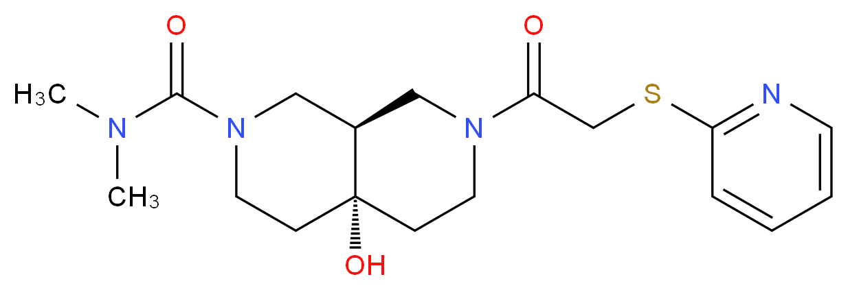 (4aR*,8aR*)-4a-hydroxy-N,N-dimethyl-7-[(pyridin-2-ylthio)acetyl]octahydro-2,7-naphthyridine-2(1H)-carboxamide_Molecular_structure_CAS_)