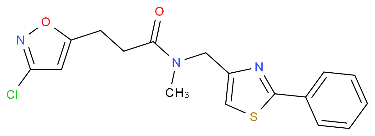 3-(3-chloro-5-isoxazolyl)-N-methyl-N-[(2-phenyl-1,3-thiazol-4-yl)methyl]propanamide_Molecular_structure_CAS_)