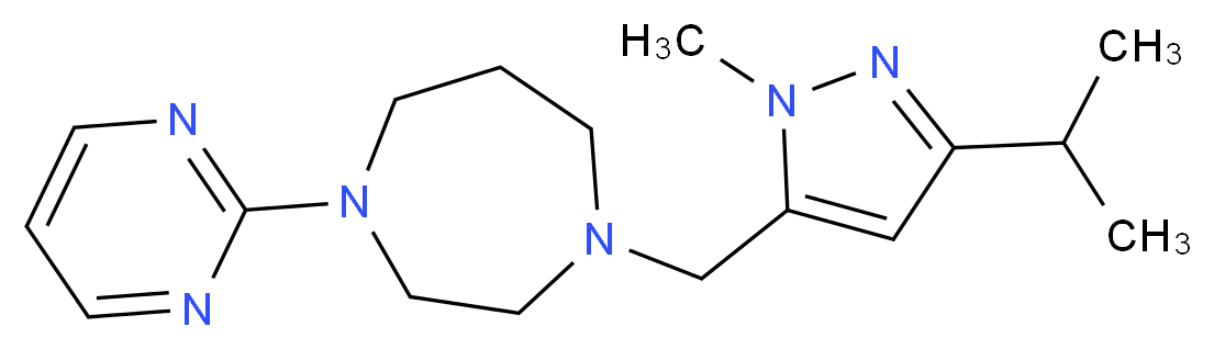 1-[(3-isopropyl-1-methyl-1H-pyrazol-5-yl)methyl]-4-(2-pyrimidinyl)-1,4-diazepane_Molecular_structure_CAS_)