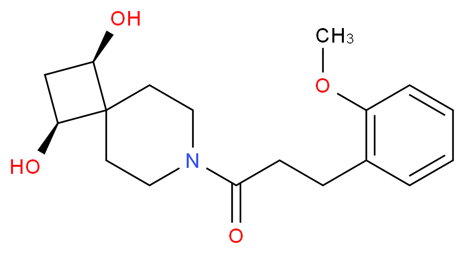 (1R*,3S*)-7-[3-(2-methoxyphenyl)propanoyl]-7-azaspiro[3.5]nonane-1,3-diol_Molecular_structure_CAS_)