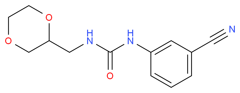N-(3-cyanophenyl)-N'-(1,4-dioxan-2-ylmethyl)urea_Molecular_structure_CAS_)