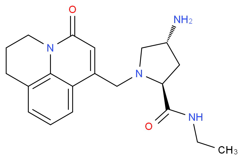 (2S,4R)-4-amino-N-ethyl-1-[(5-oxo-2,3-dihydro-1H,5H-pyrido[3,2,1-ij]quinolin-7-yl)methyl]pyrrolidine-2-carboxamide_Molecular_structure_CAS_)