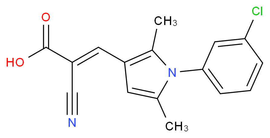 (2E)-3-[1-(3-chlorophenyl)-2,5-dimethyl-1H-pyrrol-3-yl]-2-cyanoacrylic acid_Molecular_structure_CAS_)