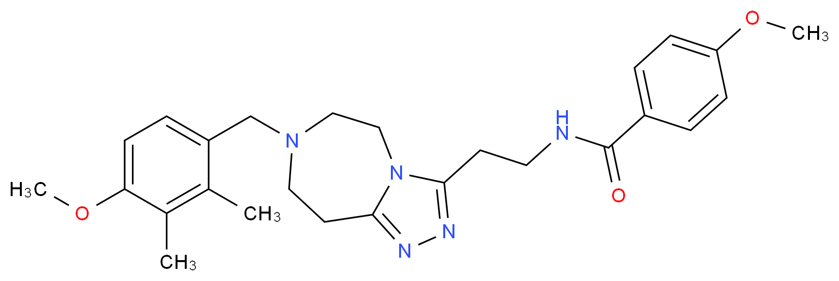 4-methoxy-N-{2-[7-(4-methoxy-2,3-dimethylbenzyl)-6,7,8,9-tetrahydro-5H-[1,2,4]triazolo[4,3-d][1,4]diazepin-3-yl]ethyl}benzamide_Molecular_structure_CAS_)