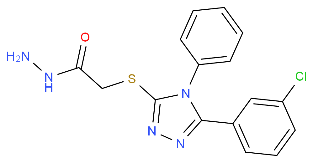 2-{[5-(3-Chlorophenyl)-4-phenyl-4H-1,2,4-triazol-3-yl]thio}acetohydrazide_Molecular_structure_CAS_)