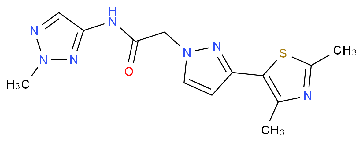 2-[3-(2,4-dimethyl-1,3-thiazol-5-yl)-1H-pyrazol-1-yl]-N-(2-methyl-2H-1,2,3-triazol-4-yl)acetamide_Molecular_structure_CAS_)