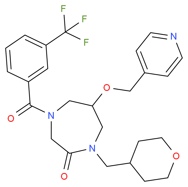 6-(4-pyridinylmethoxy)-1-(tetrahydro-2H-pyran-4-ylmethyl)-4-[3-(trifluoromethyl)benzoyl]-1,4-diazepan-2-one_Molecular_structure_CAS_)