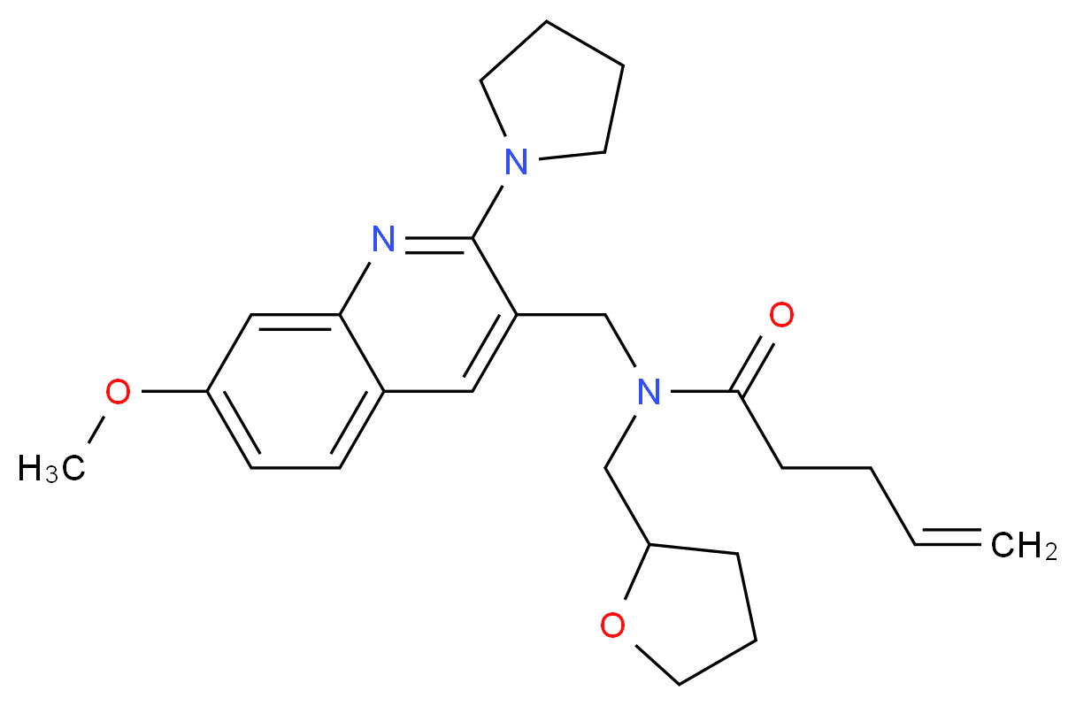 N-{[7-methoxy-2-(1-pyrrolidinyl)-3-quinolinyl]methyl}-N-(tetrahydro-2-furanylmethyl)-4-pentenamide_Molecular_structure_CAS_)