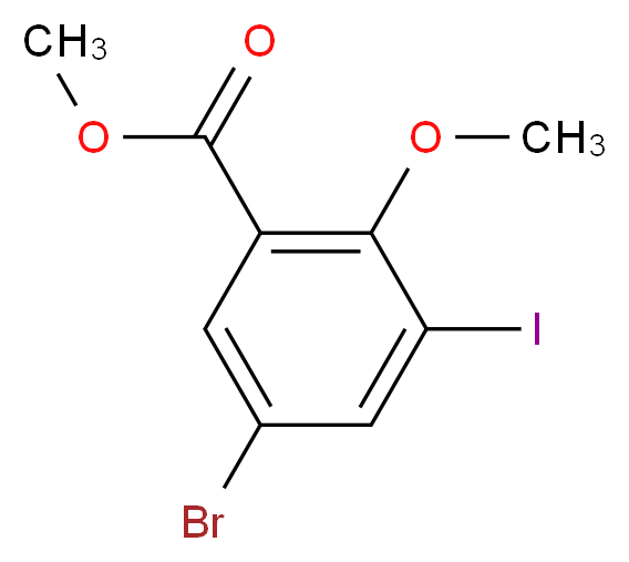 Methyl 5-bromo-3-iodo-2-methoxybenzenecarboxylate_Molecular_structure_CAS_)