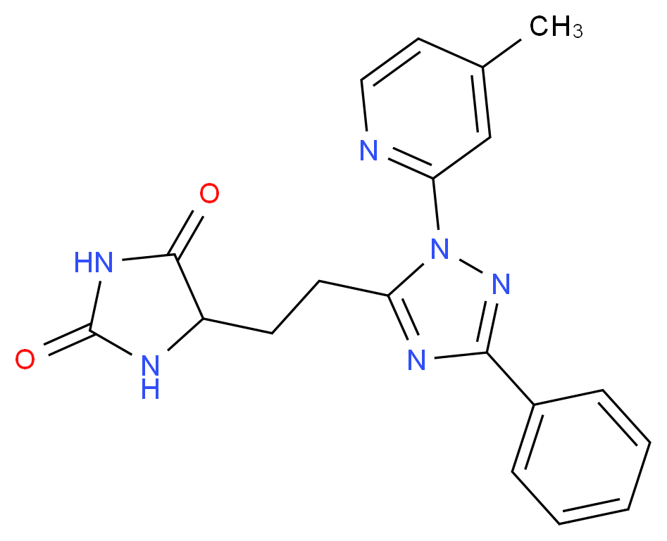 5-{2-[1-(4-methylpyridin-2-yl)-3-phenyl-1H-1,2,4-triazol-5-yl]ethyl}imidazolidine-2,4-dione_Molecular_structure_CAS_)