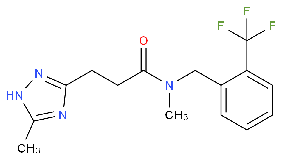 N-methyl-3-(5-methyl-1H-1,2,4-triazol-3-yl)-N-[2-(trifluoromethyl)benzyl]propanamide_Molecular_structure_CAS_)