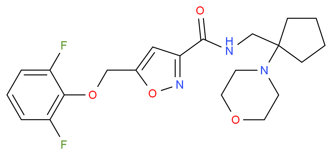 5-[(2,6-difluorophenoxy)methyl]-N-{[1-(4-morpholinyl)cyclopentyl]methyl}-3-isoxazolecarboxamide_Molecular_structure_CAS_)