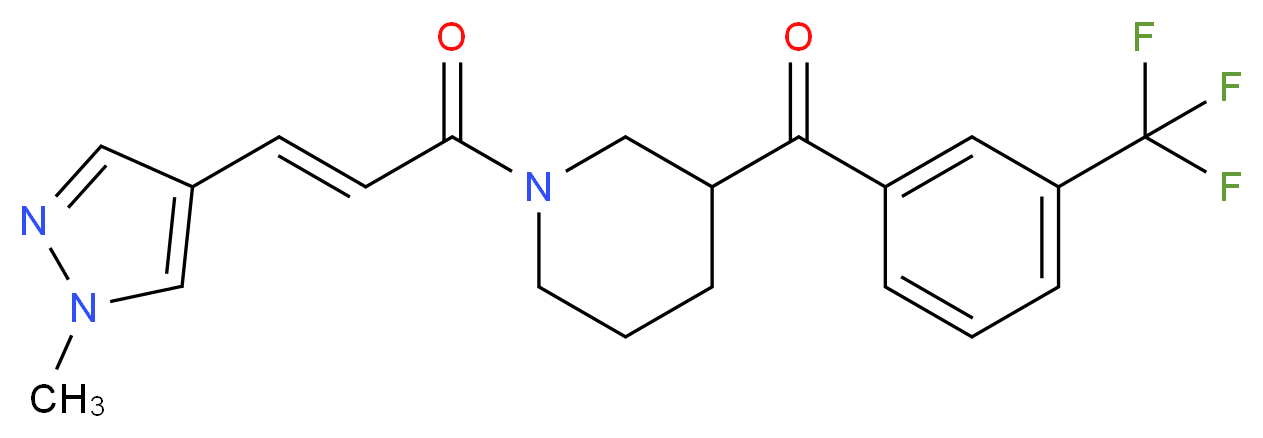 {1-[(2E)-3-(1-methyl-1H-pyrazol-4-yl)-2-propenoyl]-3-piperidinyl}[3-(trifluoromethyl)phenyl]methanone_Molecular_structure_CAS_)