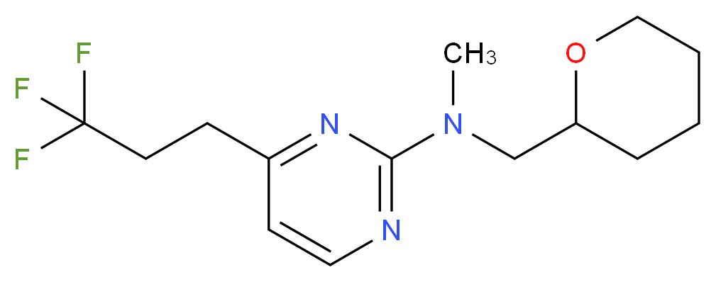 N-methyl-N-(tetrahydro-2H-pyran-2-ylmethyl)-4-(3,3,3-trifluoropropyl)pyrimidin-2-amine_Molecular_structure_CAS_)