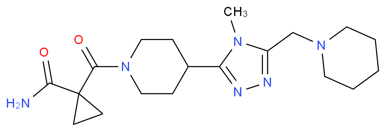1-({4-[4-methyl-5-(piperidin-1-ylmethyl)-4H-1,2,4-triazol-3-yl]piperidin-1-yl}carbonyl)cyclopropanecarboxamide_Molecular_structure_CAS_)