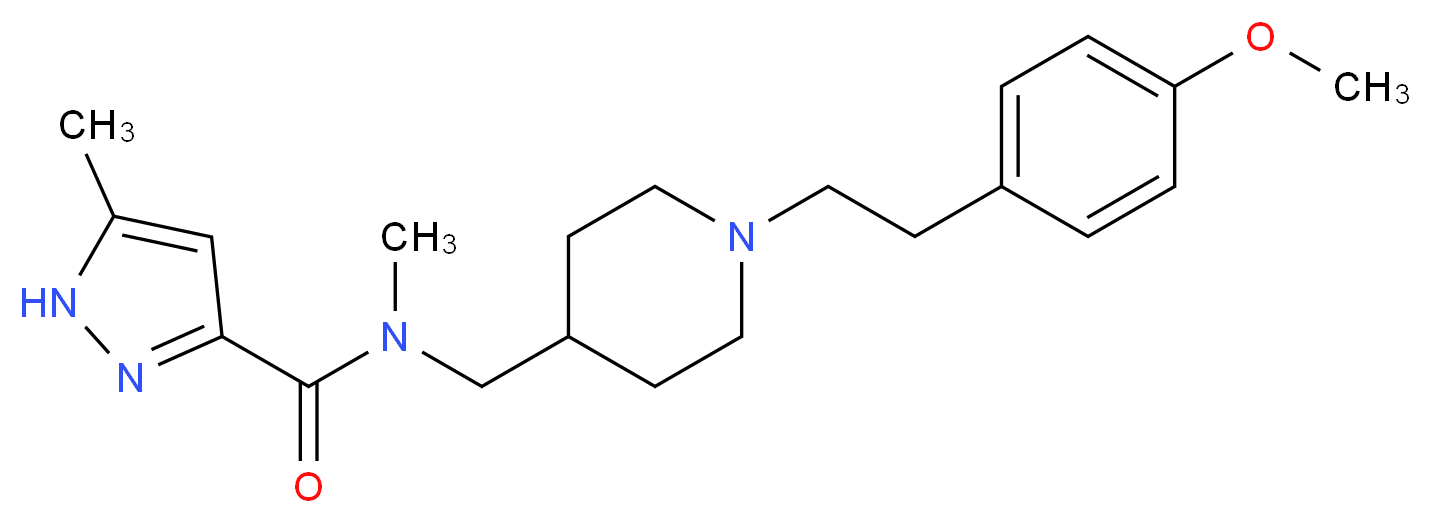 N-({1-[2-(4-methoxyphenyl)ethyl]-4-piperidinyl}methyl)-N,5-dimethyl-1H-pyrazole-3-carboxamide_Molecular_structure_CAS_)