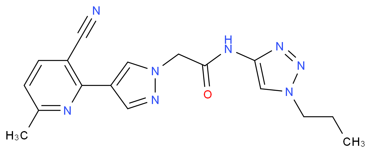 2-[4-(3-cyano-6-methylpyridin-2-yl)-1H-pyrazol-1-yl]-N-(1-propyl-1H-1,2,3-triazol-4-yl)acetamide_Molecular_structure_CAS_)