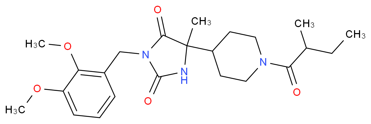 3-(2,3-dimethoxybenzyl)-5-methyl-5-[1-(2-methylbutanoyl)-4-piperidinyl]-2,4-imidazolidinedione_Molecular_structure_CAS_)