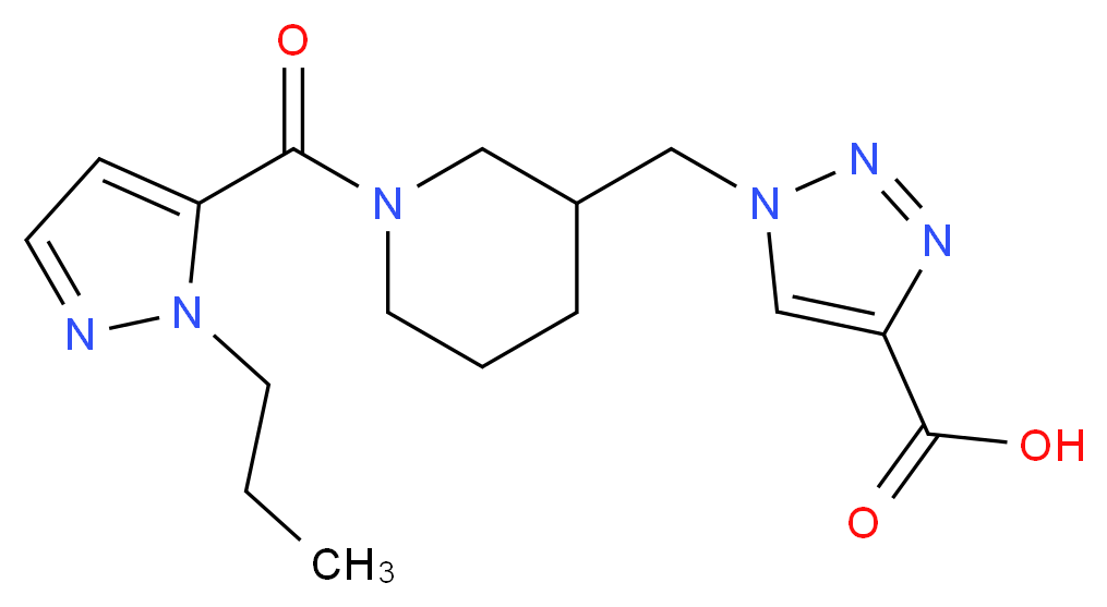 1-({1-[(1-propyl-1H-pyrazol-5-yl)carbonyl]piperidin-3-yl}methyl)-1H-1,2,3-triazole-4-carboxylic acid_Molecular_structure_CAS_)