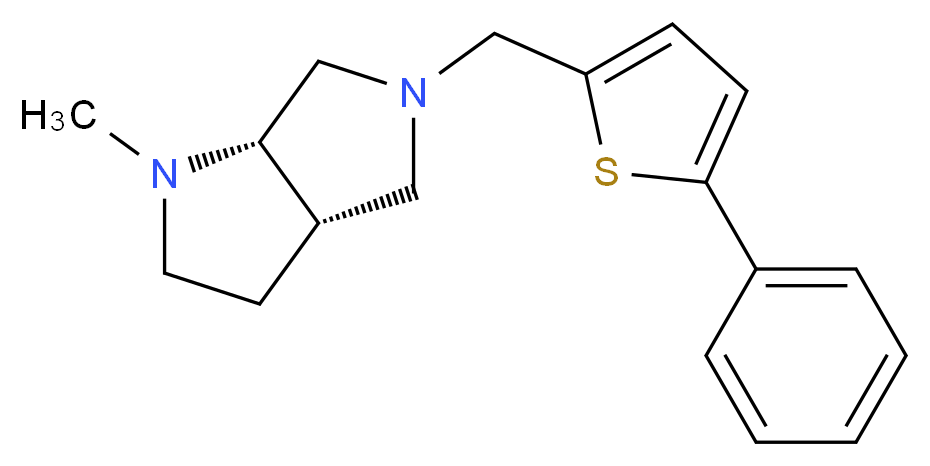 (3aS*,6aS*)-1-methyl-5-[(5-phenyl-2-thienyl)methyl]octahydropyrrolo[3,4-b]pyrrole_Molecular_structure_CAS_)