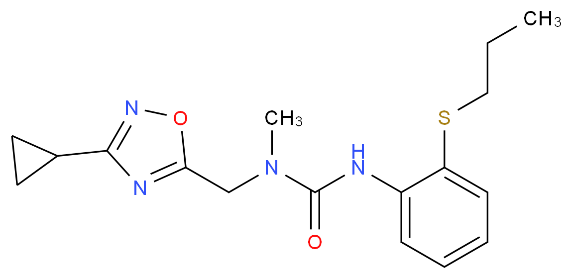 N-[(3-cyclopropyl-1,2,4-oxadiazol-5-yl)methyl]-N-methyl-N'-[2-(propylthio)phenyl]urea_Molecular_structure_CAS_)