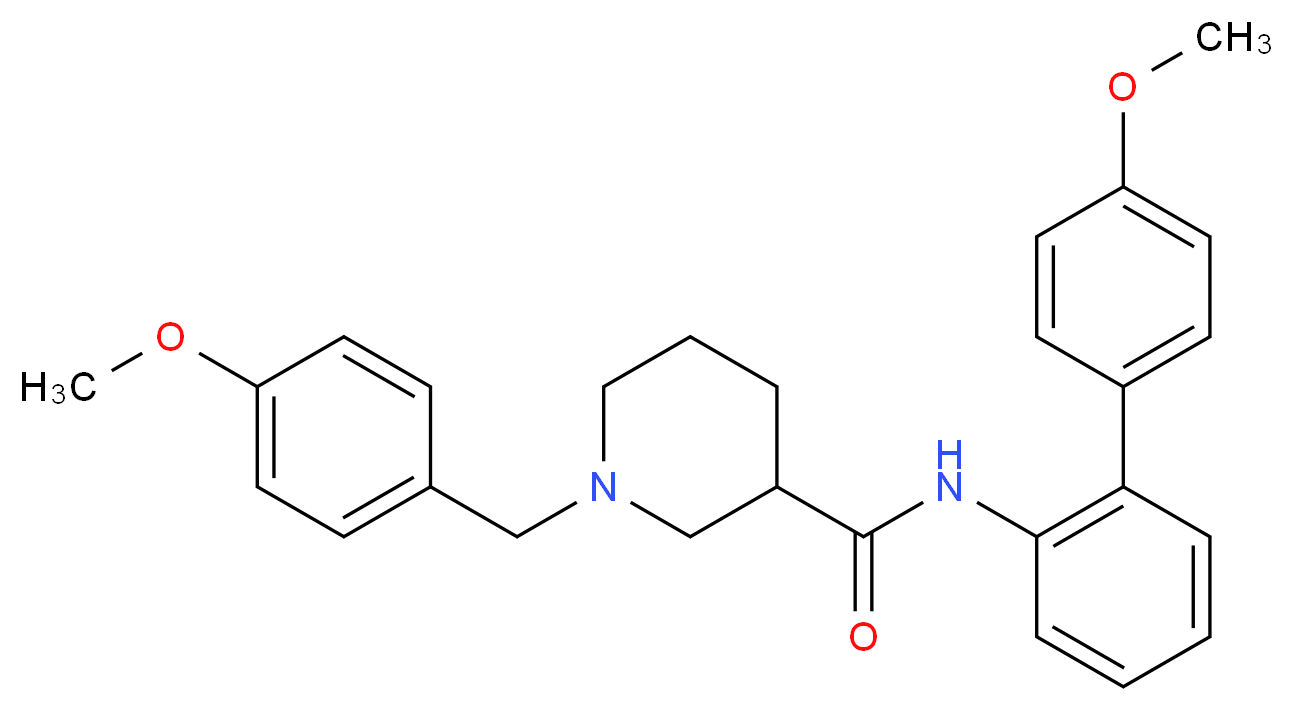 1-(4-methoxybenzyl)-N-(4'-methoxy-2-biphenylyl)-3-piperidinecarboxamide_Molecular_structure_CAS_)