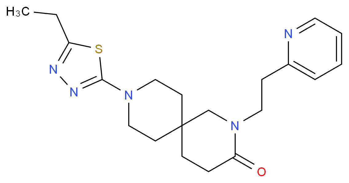9-(5-ethyl-1,3,4-thiadiazol-2-yl)-2-(2-pyridin-2-ylethyl)-2,9-diazaspiro[5.5]undecan-3-one_Molecular_structure_CAS_)