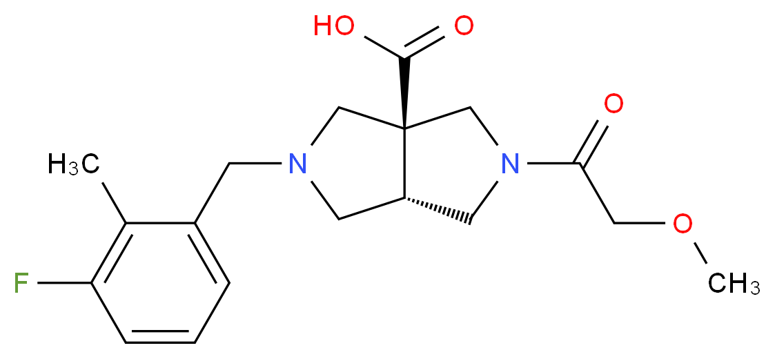 (3aS*,6aS*)-2-(3-fluoro-2-methylbenzyl)-5-(methoxyacetyl)hexahydropyrrolo[3,4-c]pyrrole-3a(1H)-carboxylic acid_Molecular_structure_CAS_)