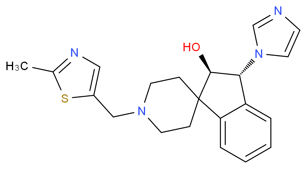 (2R*,3R*)-3-(1H-imidazol-1-yl)-1'-[(2-methyl-1,3-thiazol-5-yl)methyl]-2,3-dihydrospiro[indene-1,4'-piperidin]-2-ol_Molecular_structure_CAS_)