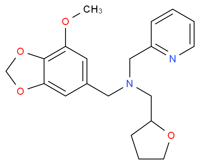 1-(7-methoxy-1,3-benzodioxol-5-yl)-N-(pyridin-2-ylmethyl)-N-(tetrahydrofuran-2-ylmethyl)methanamine_Molecular_structure_CAS_)