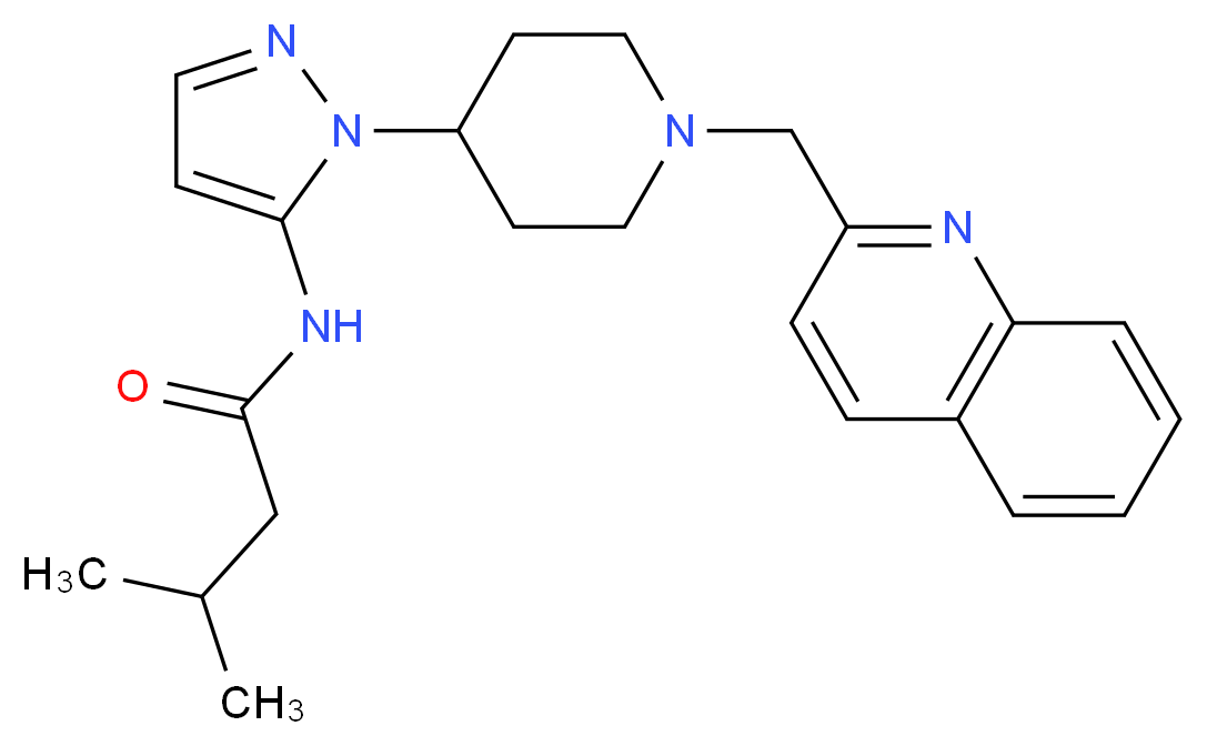 3-methyl-N-{1-[1-(2-quinolinylmethyl)-4-piperidinyl]-1H-pyrazol-5-yl}butanamide_Molecular_structure_CAS_)