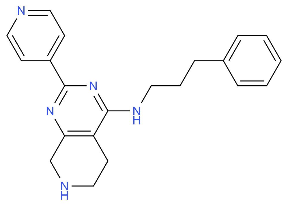 N-(3-phenylpropyl)-2-pyridin-4-yl-5,6,7,8-tetrahydropyrido[3,4-d]pyrimidin-4-amine_Molecular_structure_CAS_)