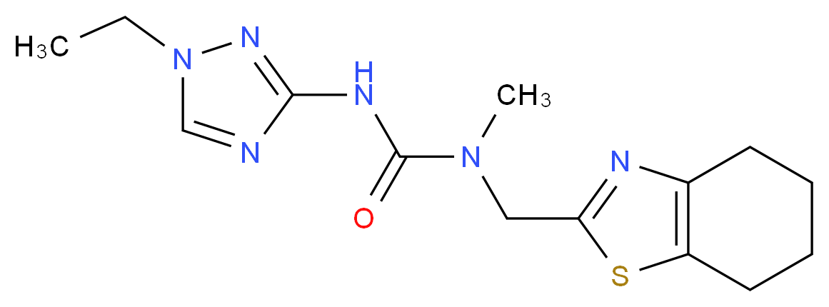 N'-(1-ethyl-1H-1,2,4-triazol-3-yl)-N-methyl-N-(4,5,6,7-tetrahydro-1,3-benzothiazol-2-ylmethyl)urea_Molecular_structure_CAS_)