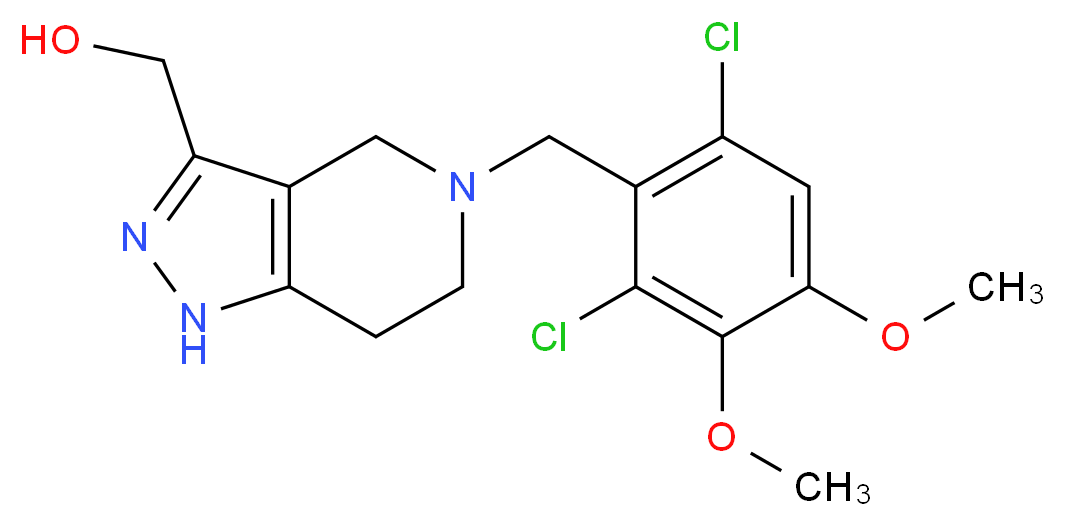 [5-(2,6-dichloro-3,4-dimethoxybenzyl)-4,5,6,7-tetrahydro-1H-pyrazolo[4,3-c]pyridin-3-yl]methanol_Molecular_structure_CAS_)