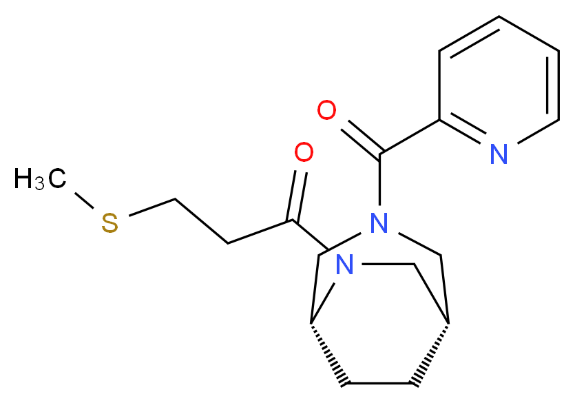 (1S*,5R*)-6-[3-(methylthio)propanoyl]-3-(2-pyridinylcarbonyl)-3,6-diazabicyclo[3.2.2]nonane_Molecular_structure_CAS_)