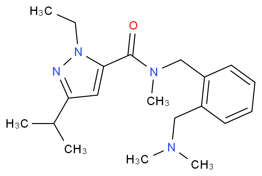 N-{2-[(dimethylamino)methyl]benzyl}-1-ethyl-3-isopropyl-N-methyl-1H-pyrazole-5-carboxamide_Molecular_structure_CAS_)