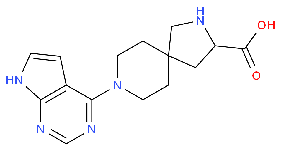 8-(7H-pyrrolo[2,3-d]pyrimidin-4-yl)-2,8-diazaspiro[4.5]decane-3-carboxylic acid_Molecular_structure_CAS_)