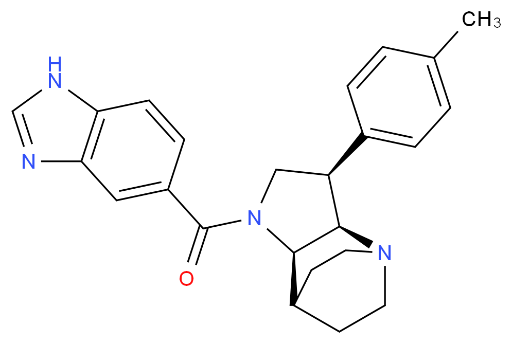 (3R*,3aR*,7aR*)-1-(1H-benzimidazol-5-ylcarbonyl)-3-(4-methylphenyl)octahydro-4,7-ethanopyrrolo[3,2-b]pyridine_Molecular_structure_CAS_)