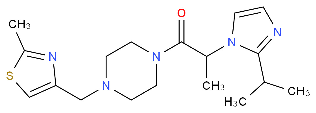 1-[2-(2-isopropyl-1H-imidazol-1-yl)propanoyl]-4-[(2-methyl-1,3-thiazol-4-yl)methyl]piperazine_Molecular_structure_CAS_)