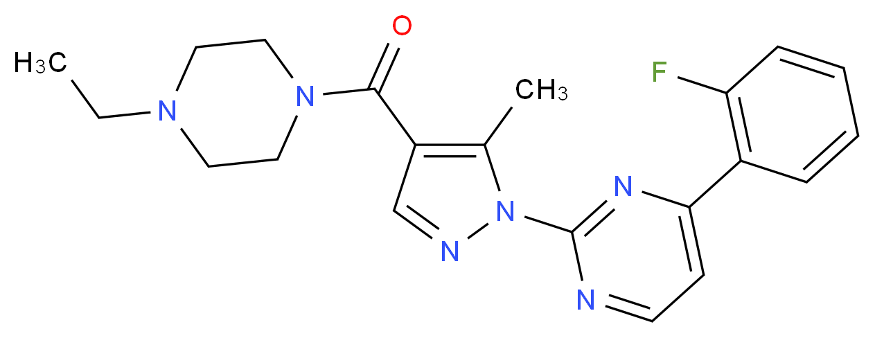 2-{4-[(4-ethyl-1-piperazinyl)carbonyl]-5-methyl-1H-pyrazol-1-yl}-4-(2-fluorophenyl)pyrimidine_Molecular_structure_CAS_)