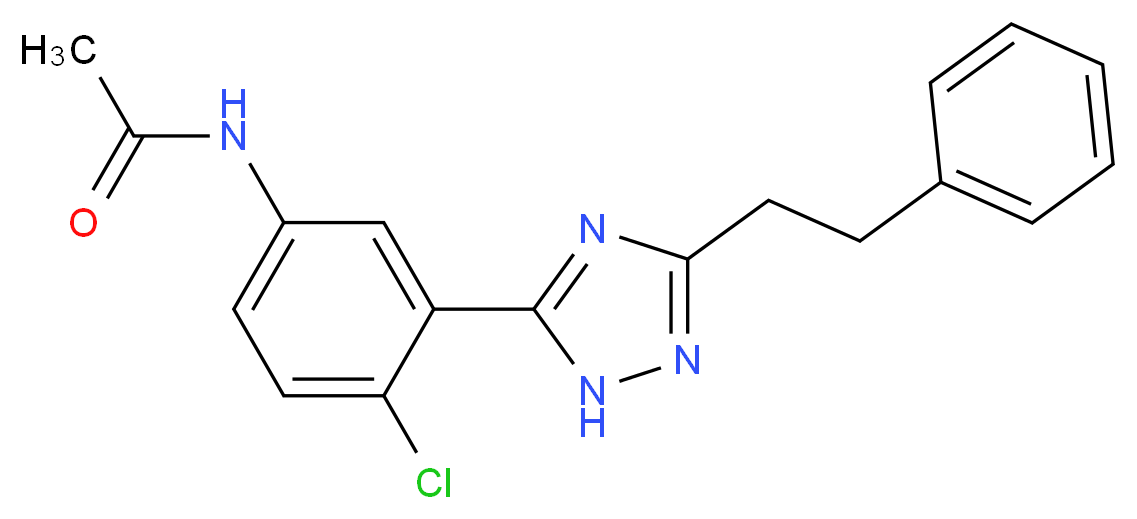 N-{4-chloro-3-[3-(2-phenylethyl)-1H-1,2,4-triazol-5-yl]phenyl}acetamide_Molecular_structure_CAS_)