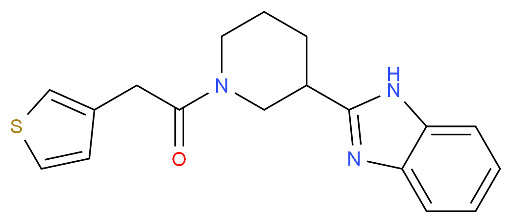 2-[1-(3-thienylacetyl)-3-piperidinyl]-1H-benzimidazole_Molecular_structure_CAS_)
