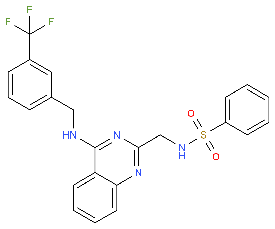 N-[(4-{[3-(trifluoromethyl)benzyl]amino}-2-quinazolinyl)methyl]benzenesulfonamide_Molecular_structure_CAS_)
