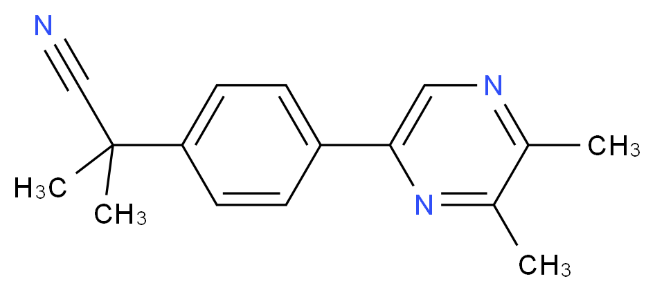 2-[4-(5,6-dimethylpyrazin-2-yl)phenyl]-2-methylpropanenitrile_Molecular_structure_CAS_)