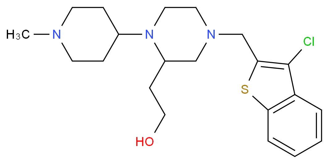2-[4-[(3-chloro-1-benzothien-2-yl)methyl]-1-(1-methyl-4-piperidinyl)-2-piperazinyl]ethanol_Molecular_structure_CAS_)