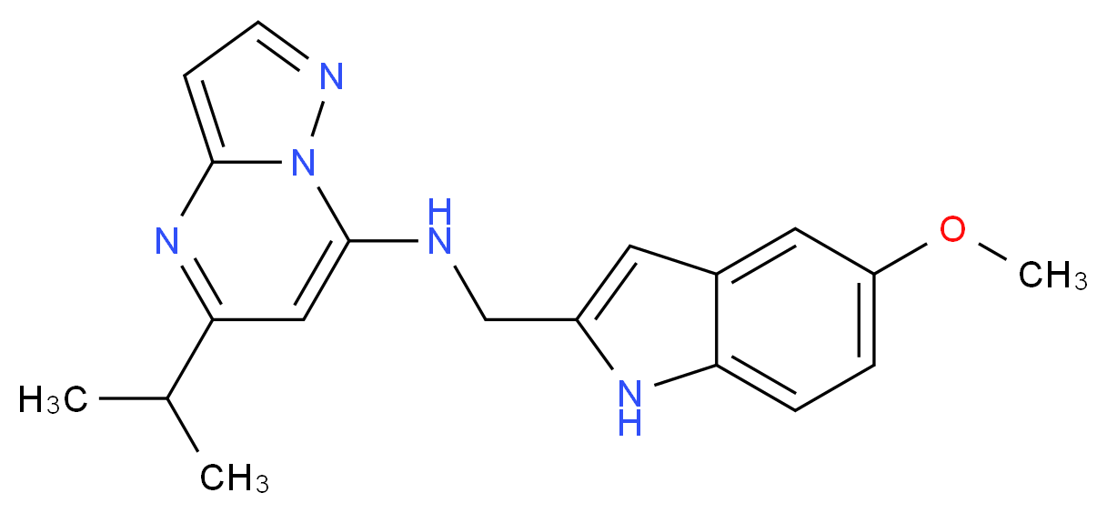 5-isopropyl-N-[(5-methoxy-1H-indol-2-yl)methyl]pyrazolo[1,5-a]pyrimidin-7-amine_Molecular_structure_CAS_)