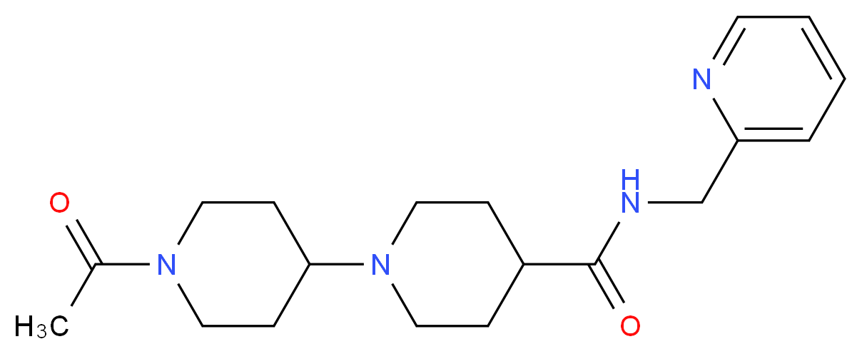 1'-acetyl-N-(pyridin-2-ylmethyl)-1,4'-bipiperidine-4-carboxamide_Molecular_structure_CAS_)